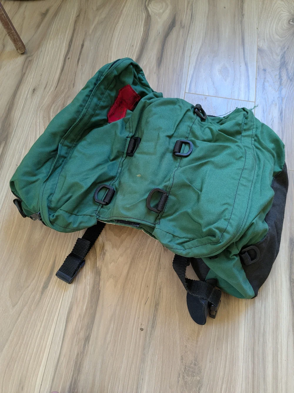 Green Canvas Dog Backpack - Large